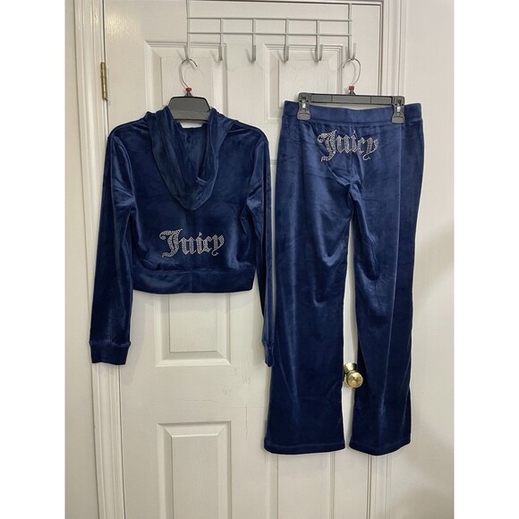 NWT Size Extra Large Juicy Couture Tracksuit Atlantis blue Hoodie Pants Set - Picture 2 of 6